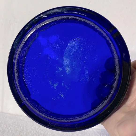 Vintage Cobalt Blue Glass Ashtray  Trinket Dish - Picture 6 of 10